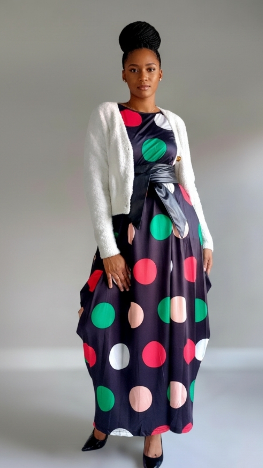 2336 Bubble Dress Polkadot Multi Color