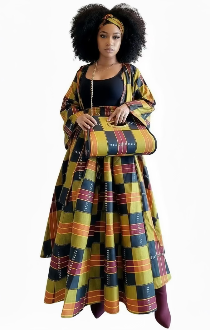 3pcs Set Maxi Skirt Pocketbook wrap Dress 746 H