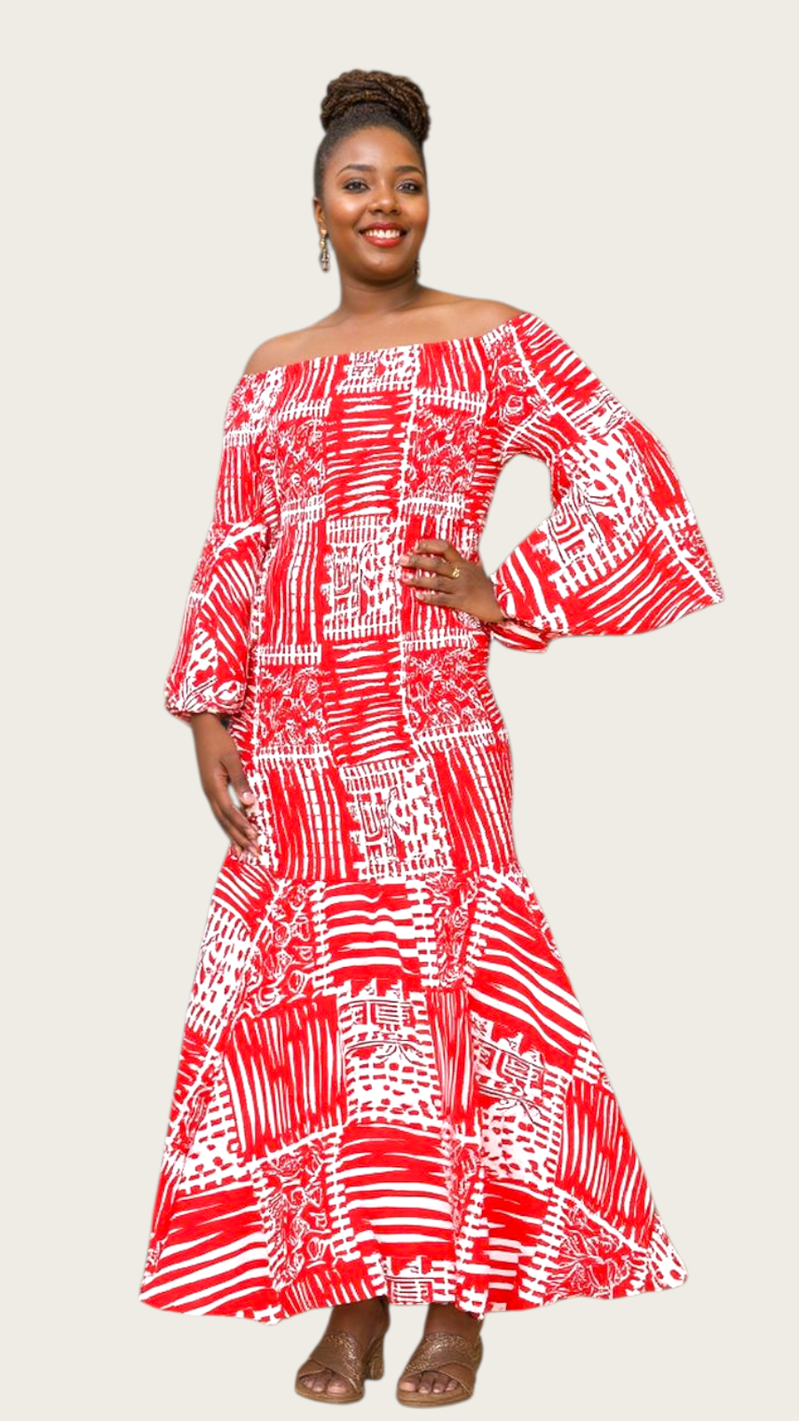 9008 Smock Mermaid Dress - Print 659A