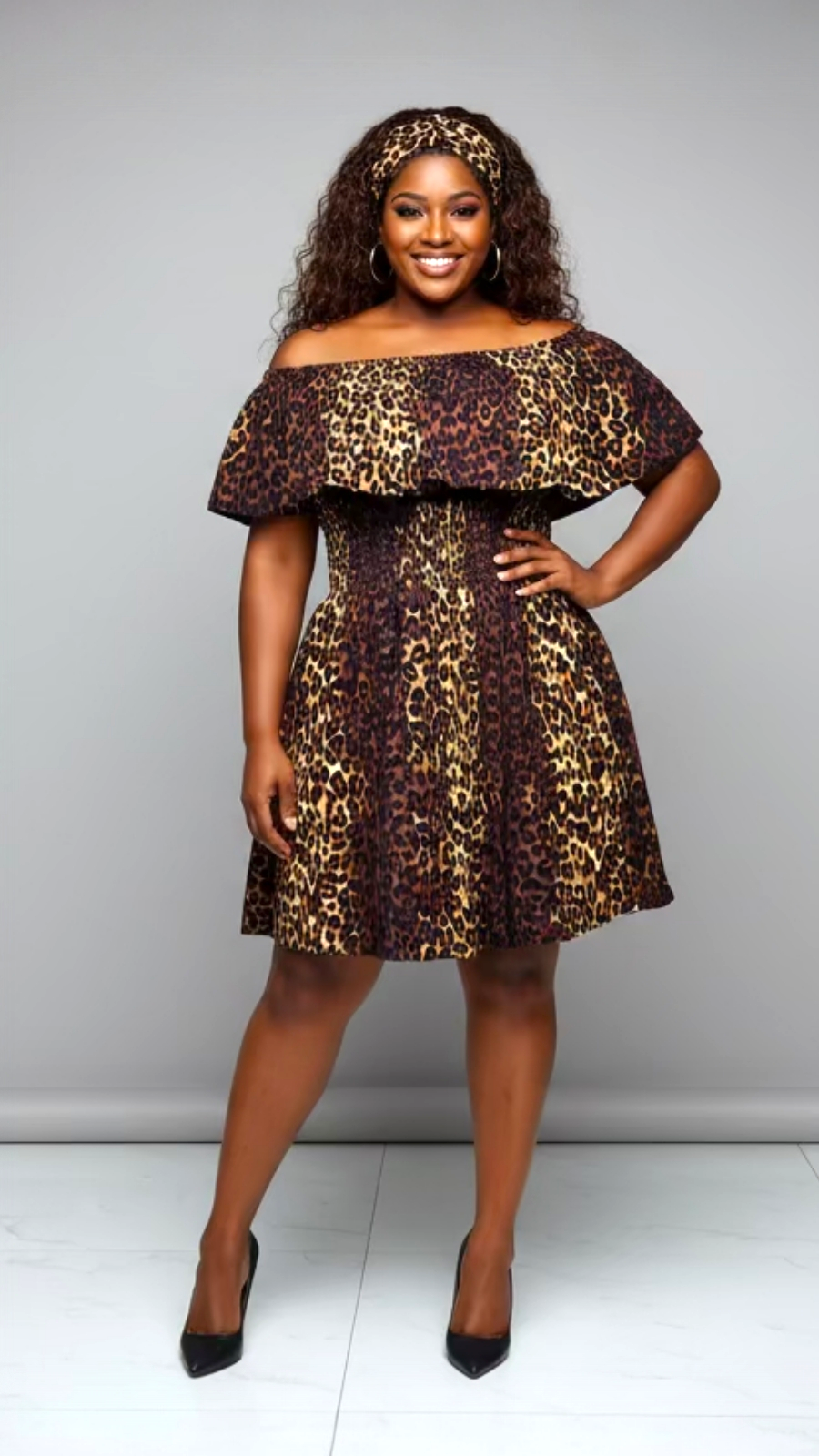 3014M- Middi  Dress - Animal Print 54