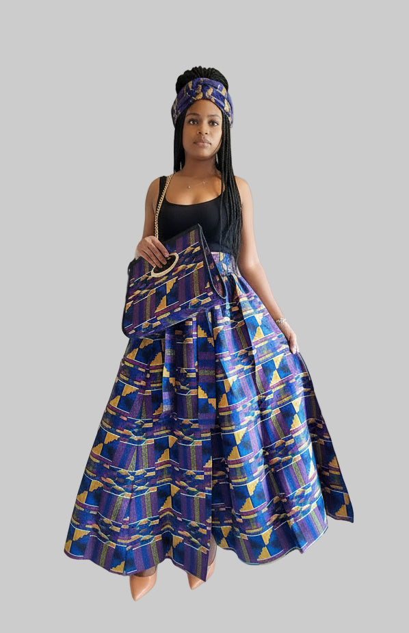 3pcs Set Maxi Skirt Pocketbook wrap Dress 2167 E