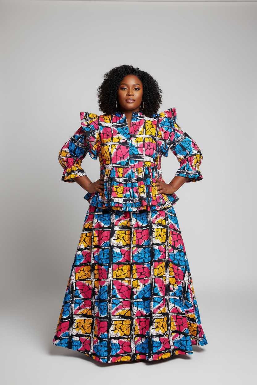 Peplum Blouse / African Print 810 C