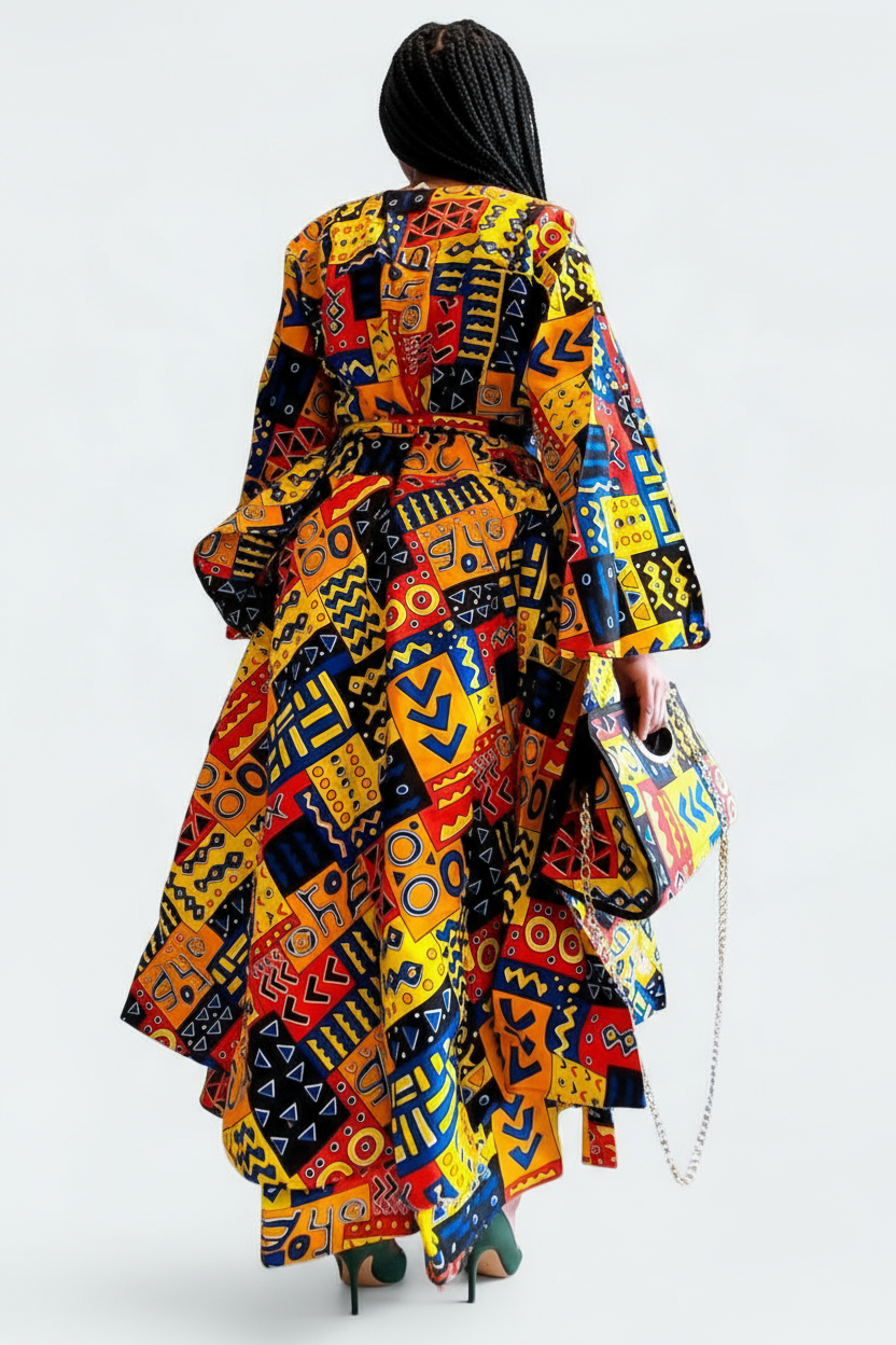 3pcs Set Maxi Skirt Pocketbook wrap Dress 746 D