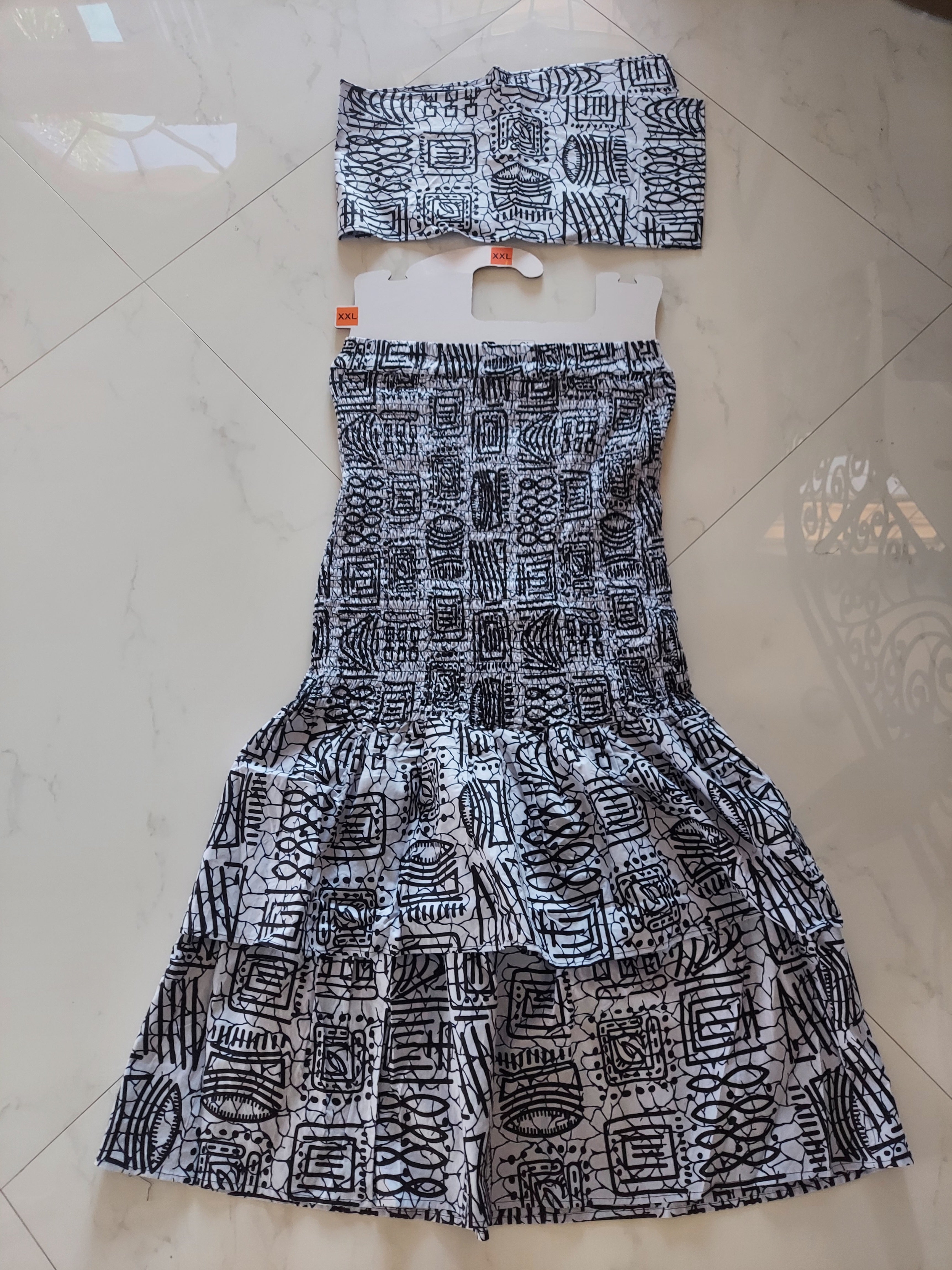 Smock fit & flare Skirt & Blouse Set-DRS019