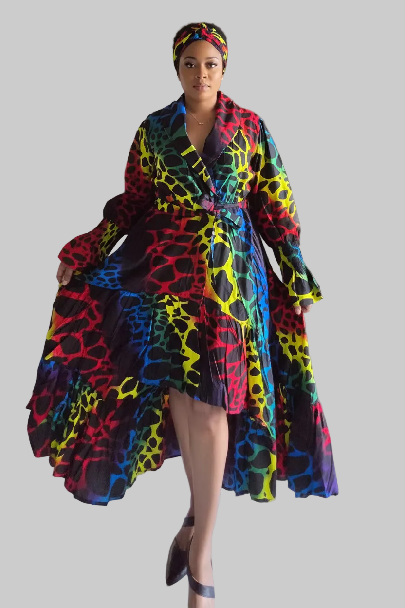 Rainbow Safari High-Low Dress - 7632R