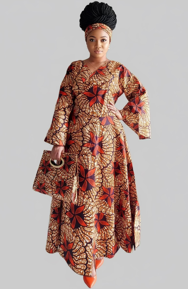 Combo - Long Wrap Dress + Pocketbook Set7 2025