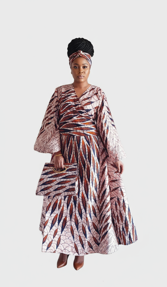 Combo - Long Wrap Dress + Pocketbook Set5 1014