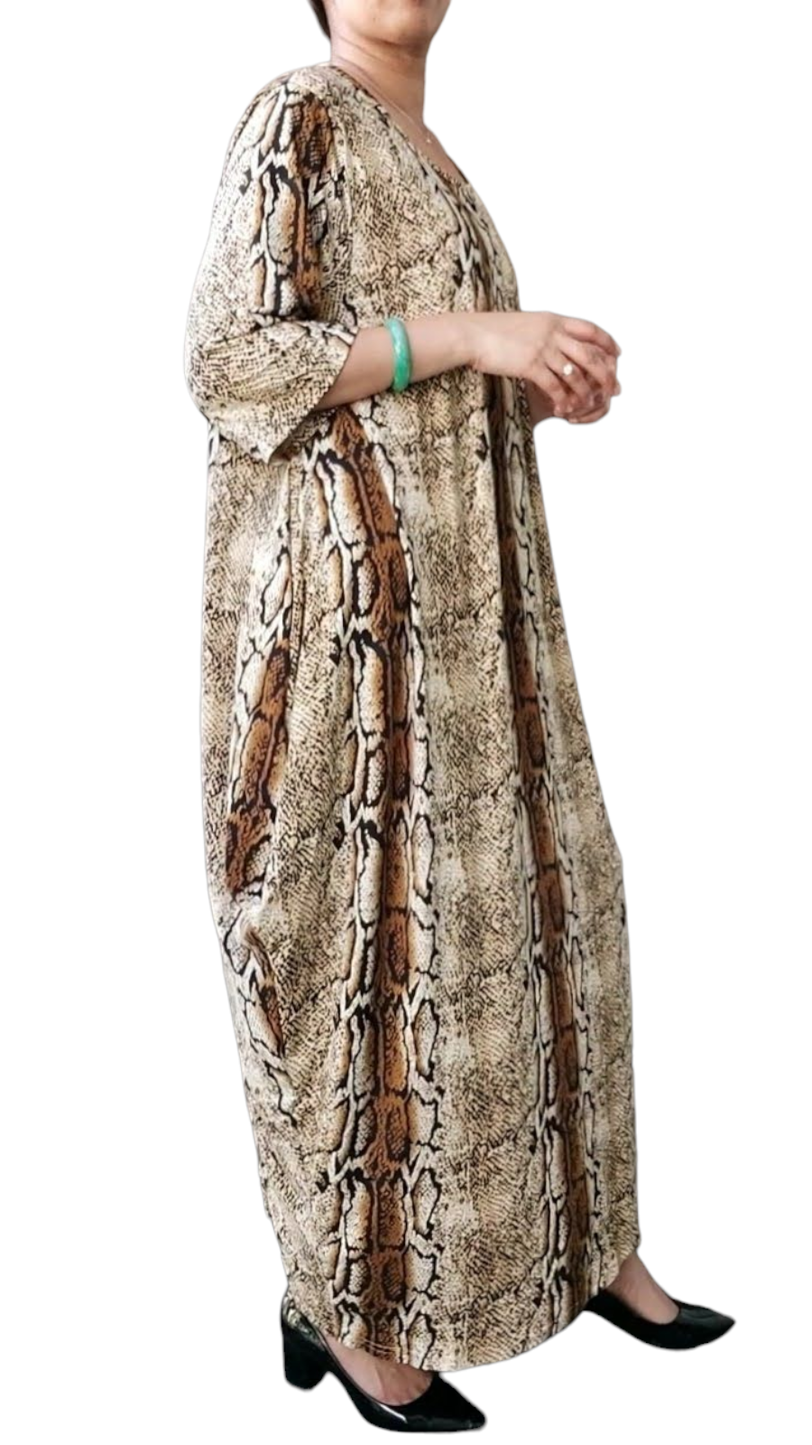 Bubble Dress/Mid Length Sleeves/ Snake Print-161