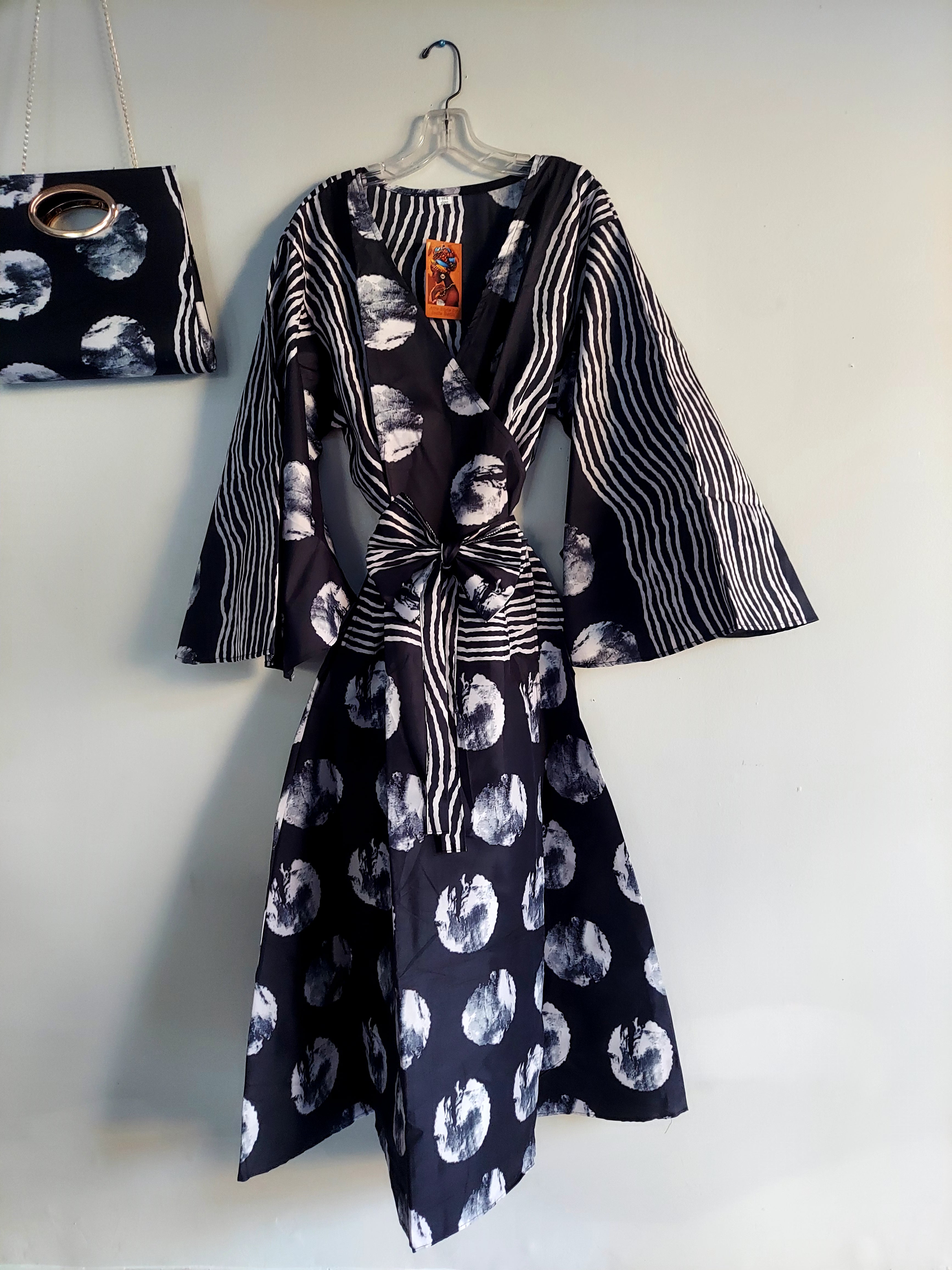 Combo Long Wrap Dress + Pocketbook Set 2025-834