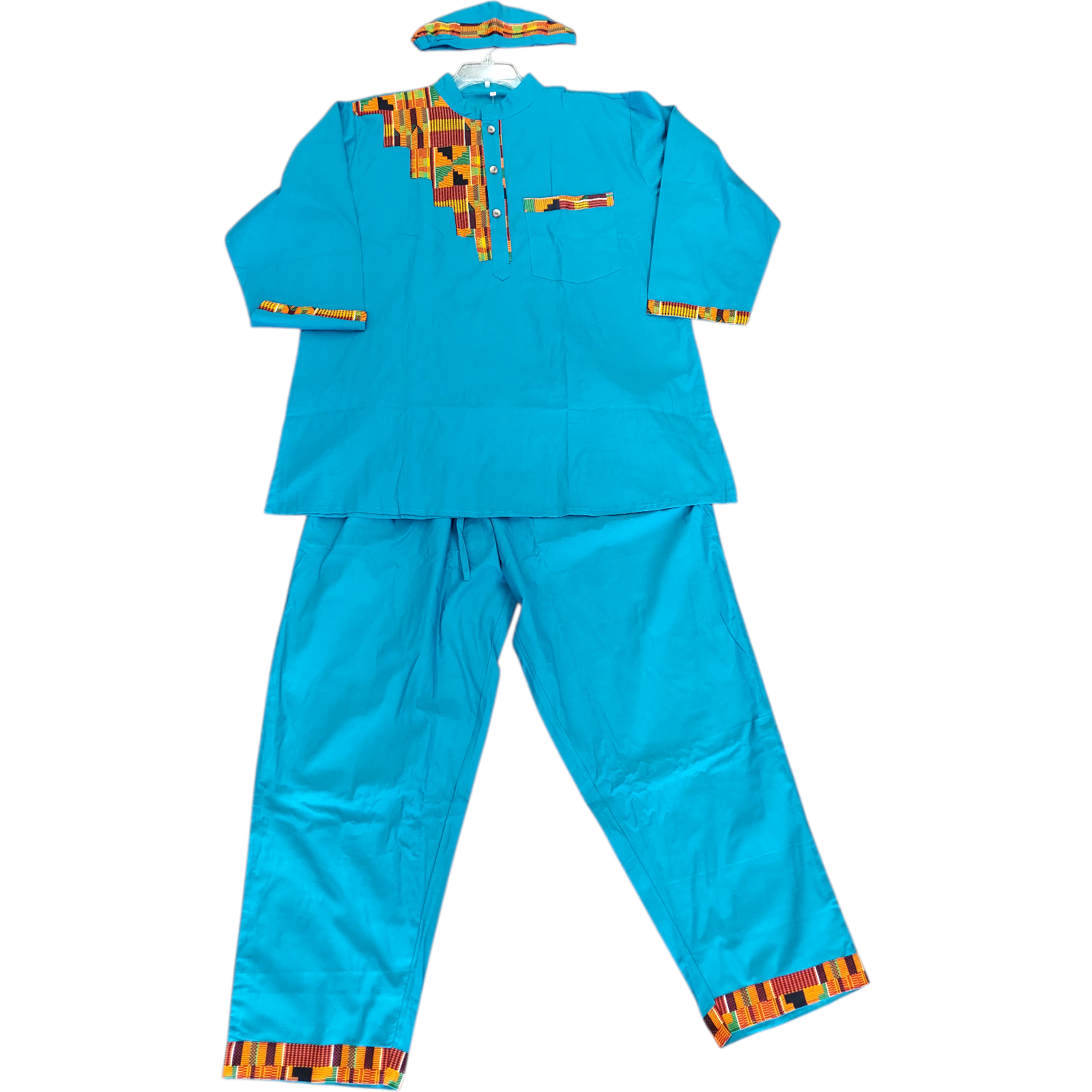 Men’s 3-Piece Traditional Set – Kufi Hat, Tunic Shirt & Long Pant
766 Turquoise