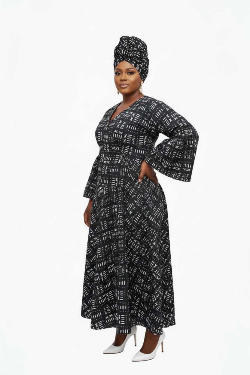 Combo Long Wrap Dress + Pocketbook Set 2025-110