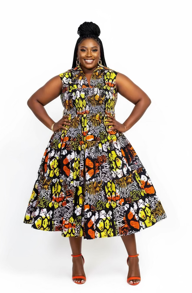 Middi Halter Smock Dress - kVC24-4