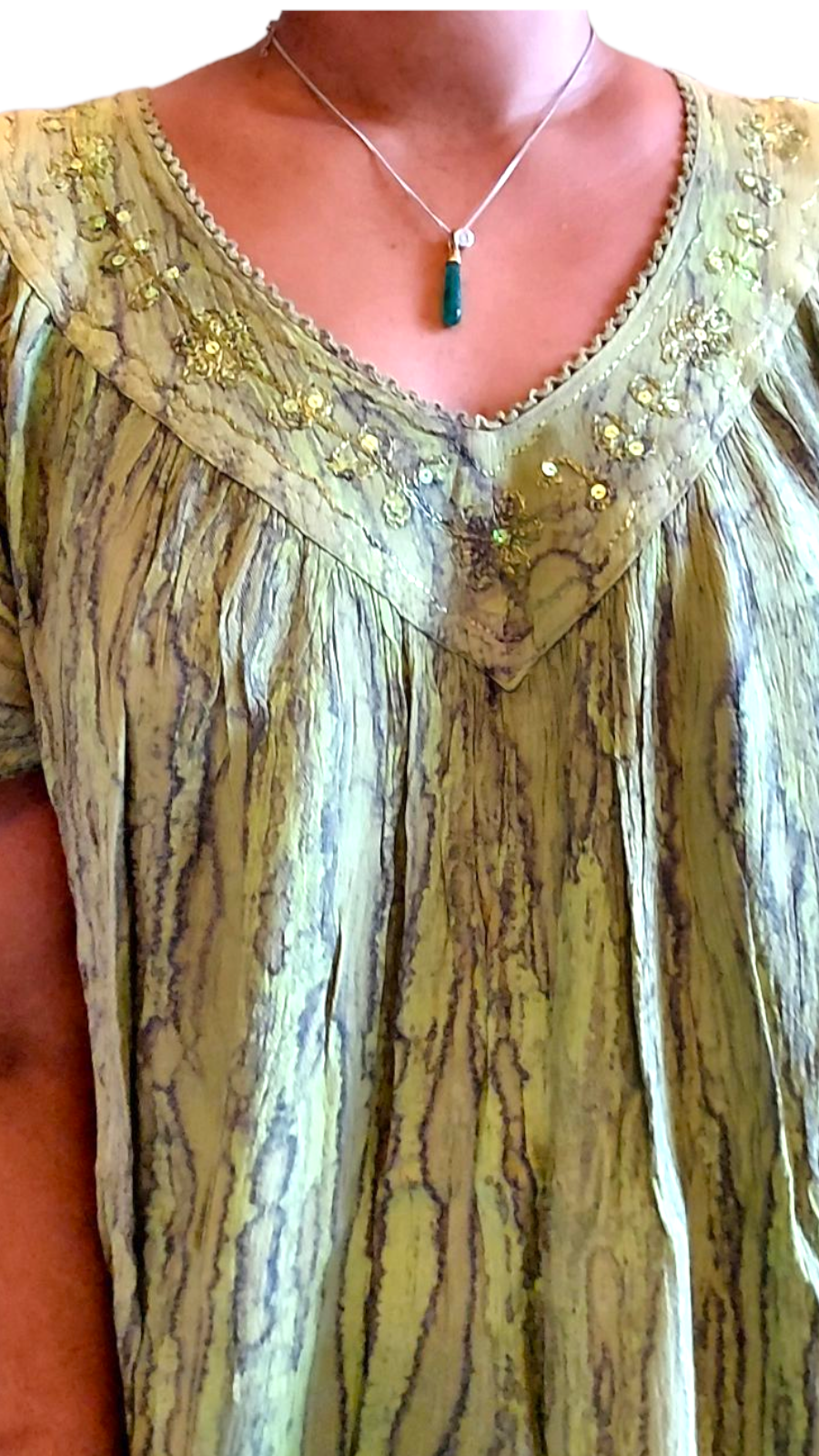 Woman Plus-Size Crinkle Blouse -15780