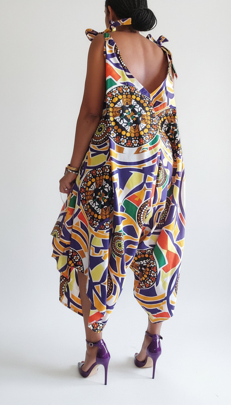 Harem Romper / Jumpsuit - Multi 9003