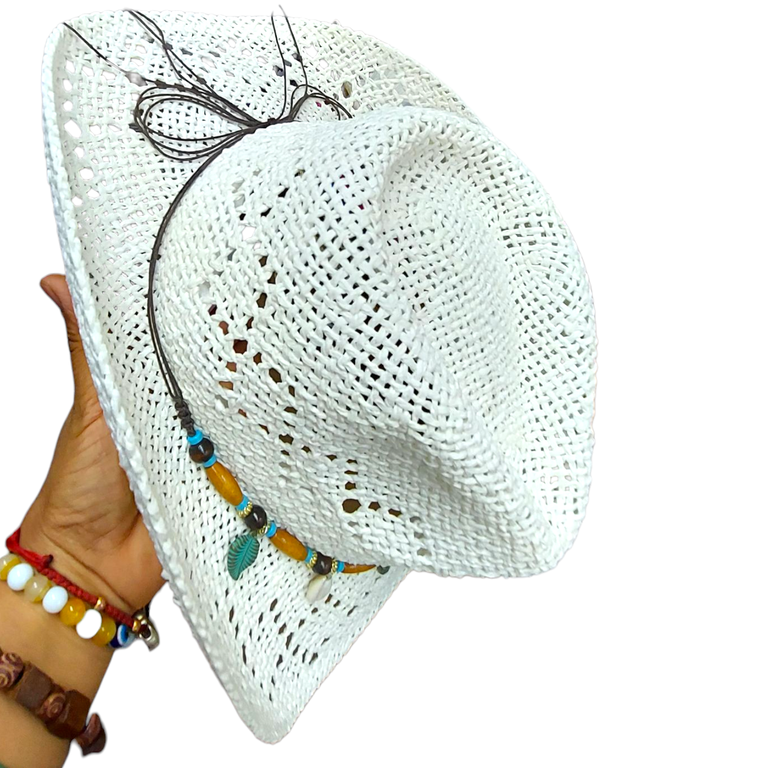 Cowgirl Straw Hat / Pack of 12 Western Hat- Cowrie Shell 2