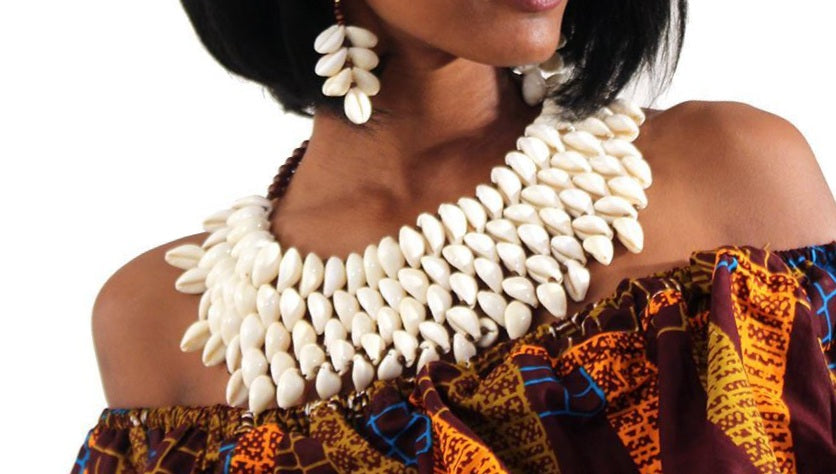 Cowrie Shell Necklace/ Earring Set