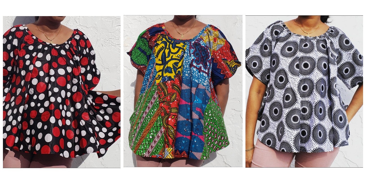 Authentic African print bell blouse