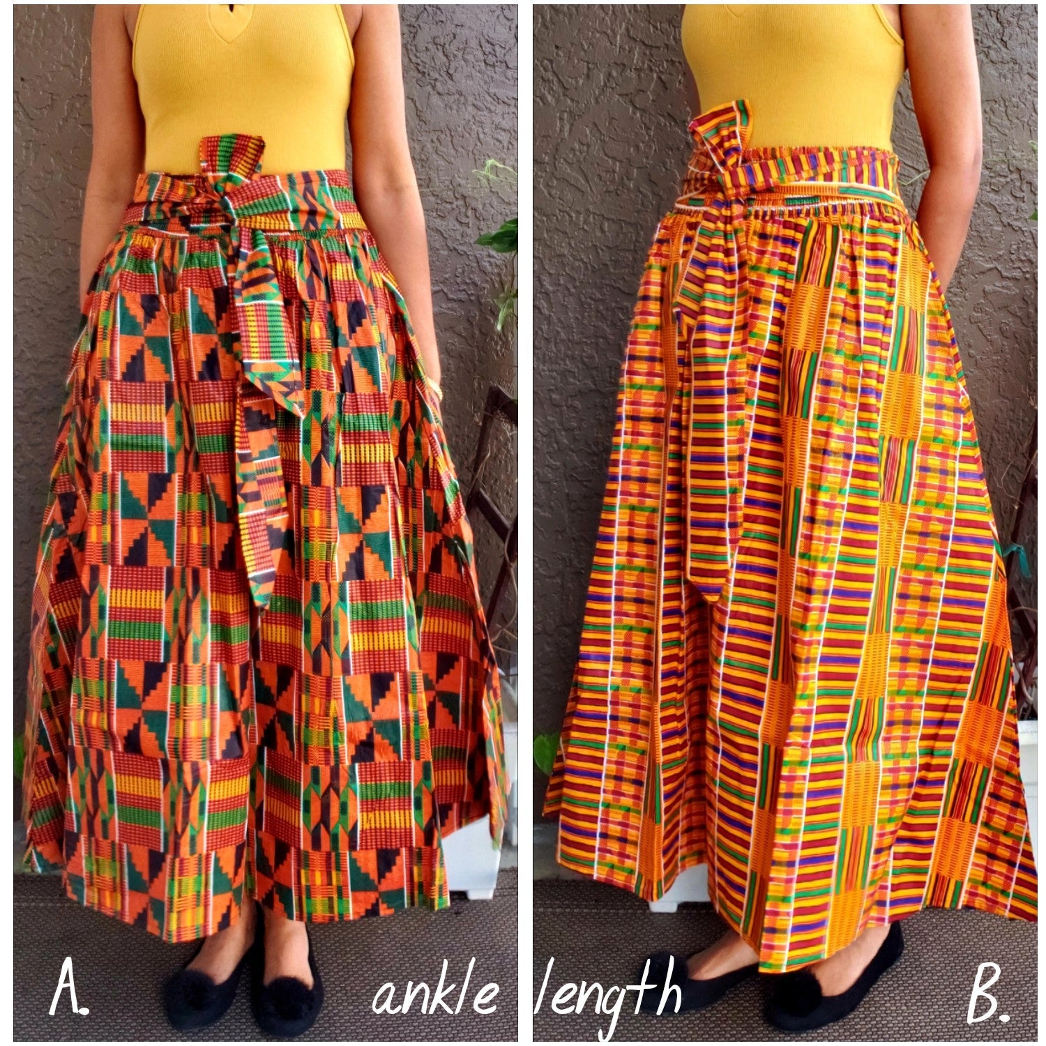 WOMAN  KENTE MAXI SKIRT / ANKLE LENGTH