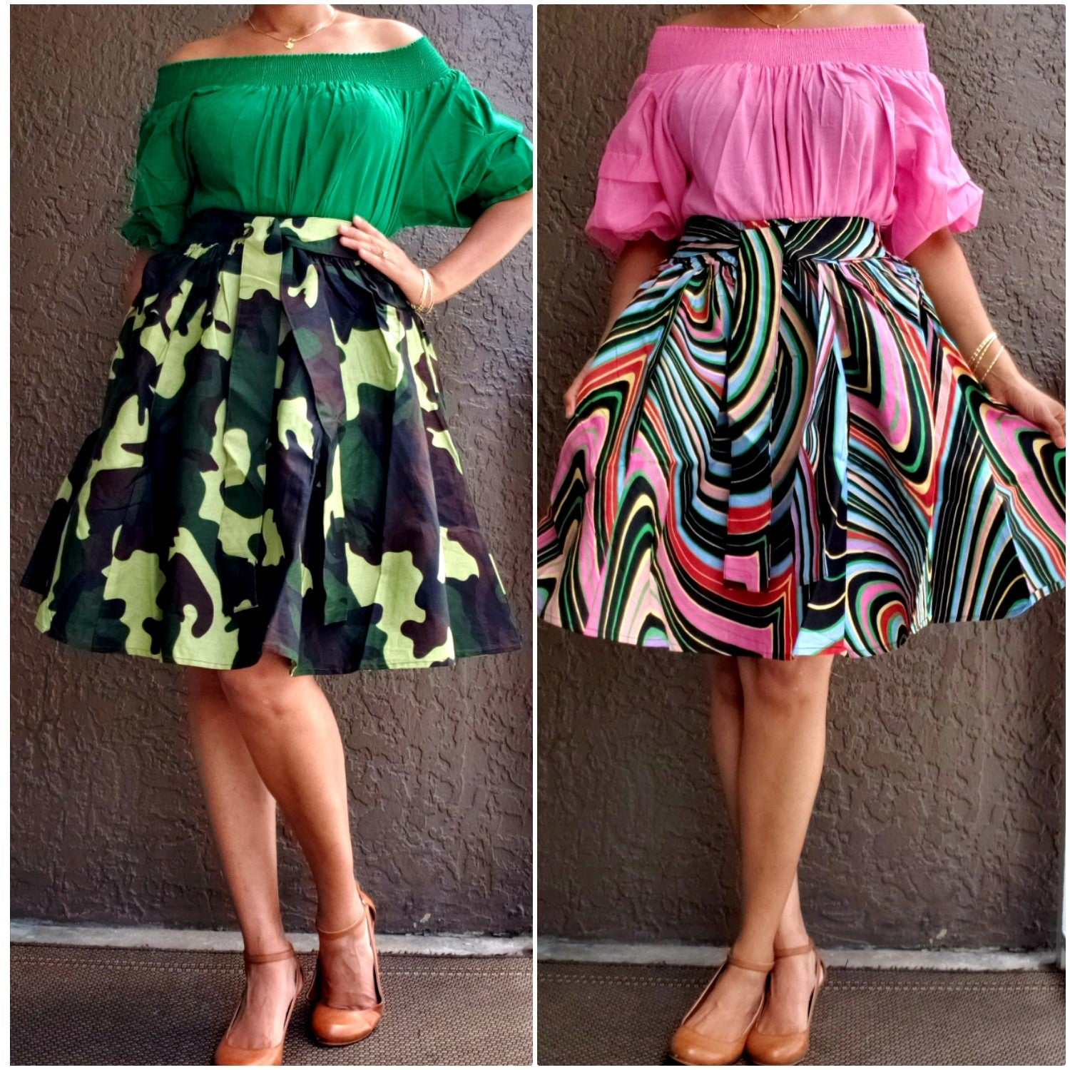 #7008 MINI PRINTED MAXI SKIRT 