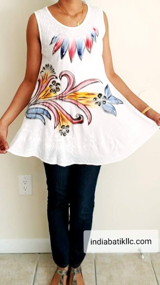 UMBRELLA TOP/DRESS / EMBROIDERY/ WHITE