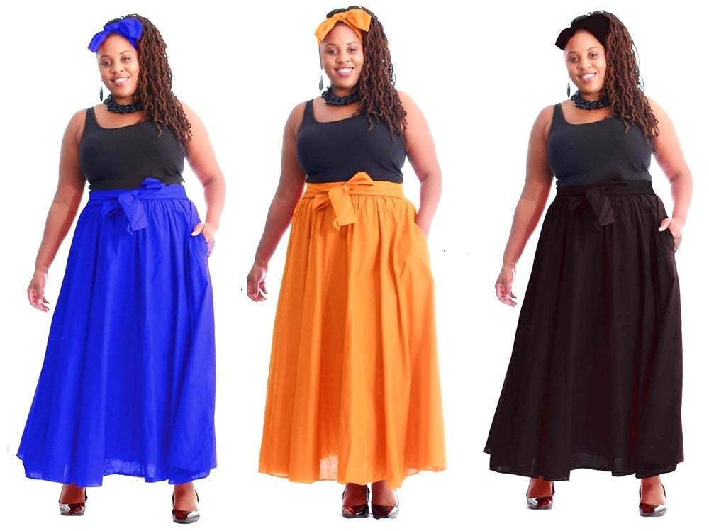 #7001 SOLID LONG MAXI SKIRT