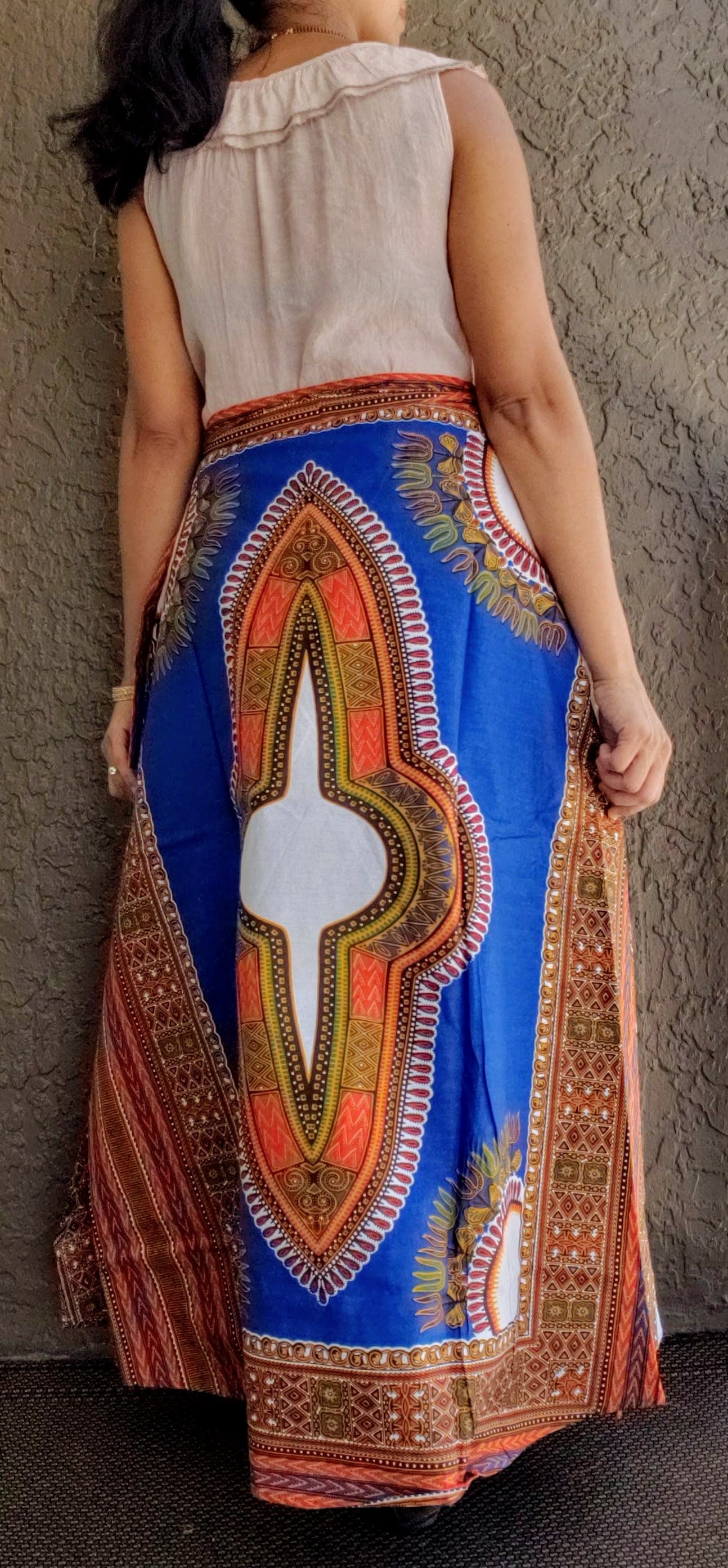 Wrap Skirt- Dashiki Print 6006