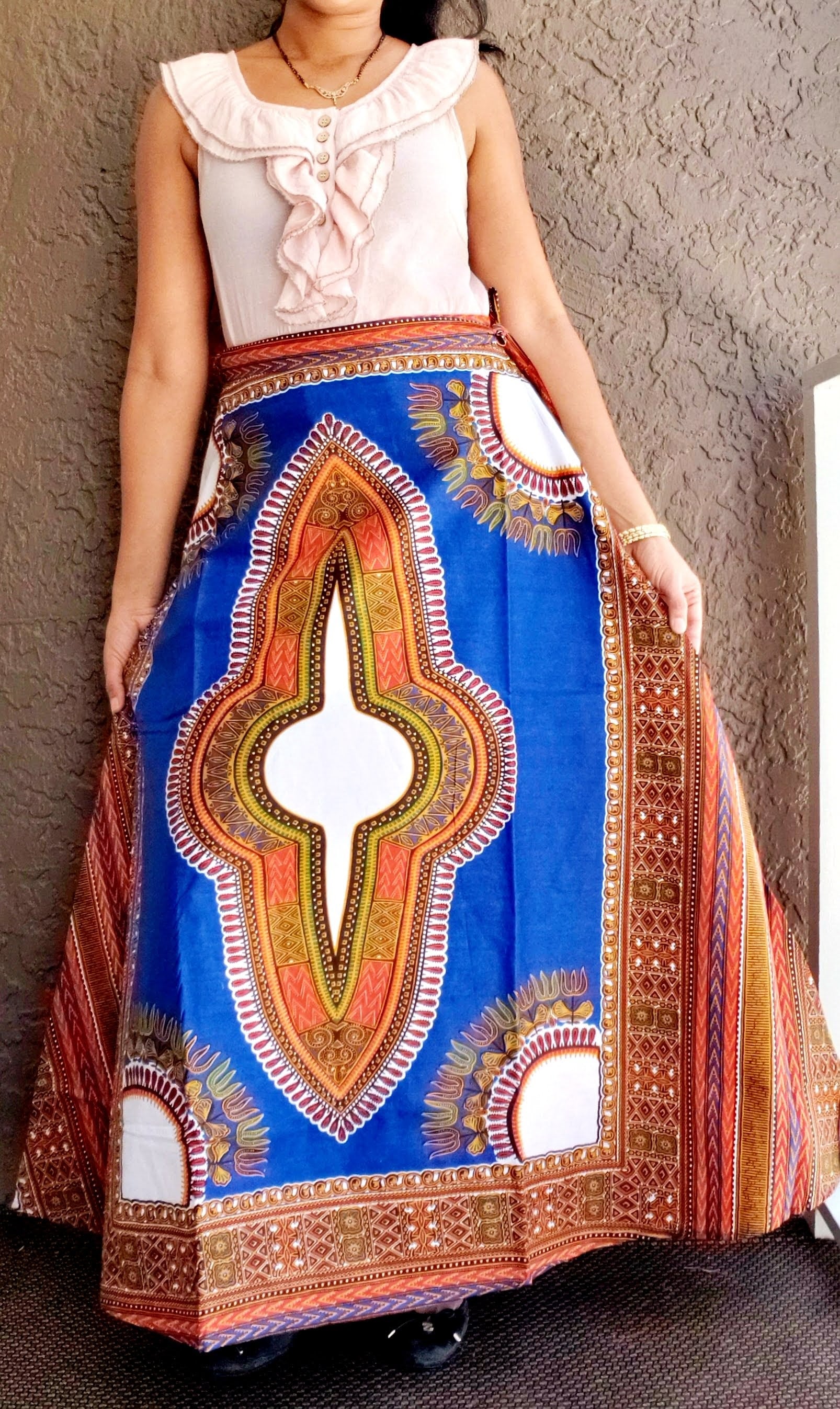 Wrap Skirt- Dashiki Print 6006