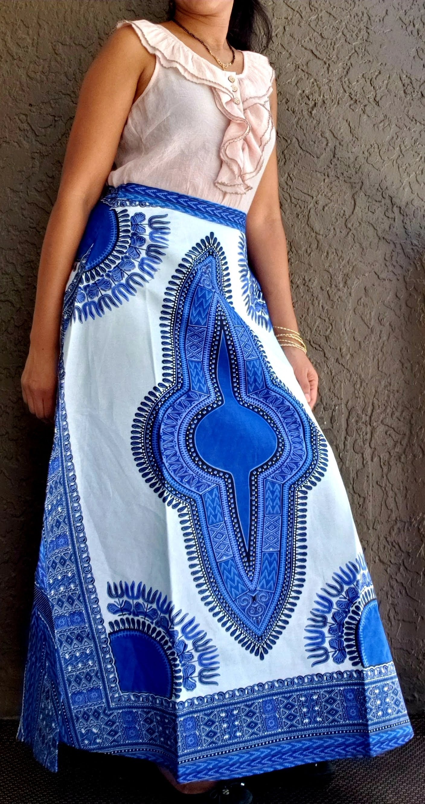 Wrap Skirt- Dashiki Print 6006