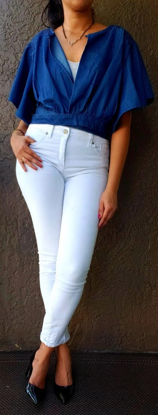 AN607 Denim Crop Top