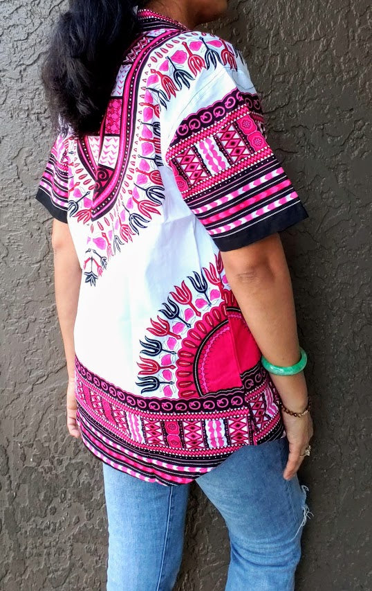 586- Unisex Button Down Shirt- Dashiki