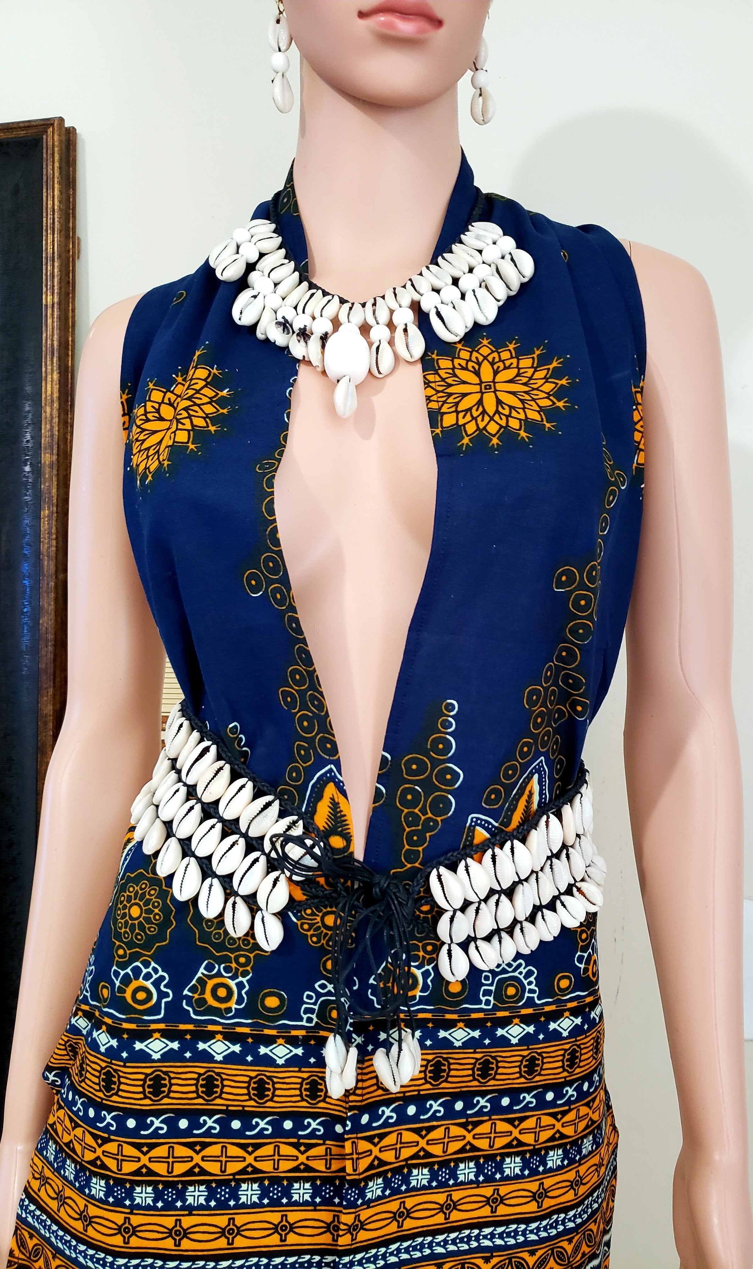 3 Layered Cowrie Shells Waist Belt