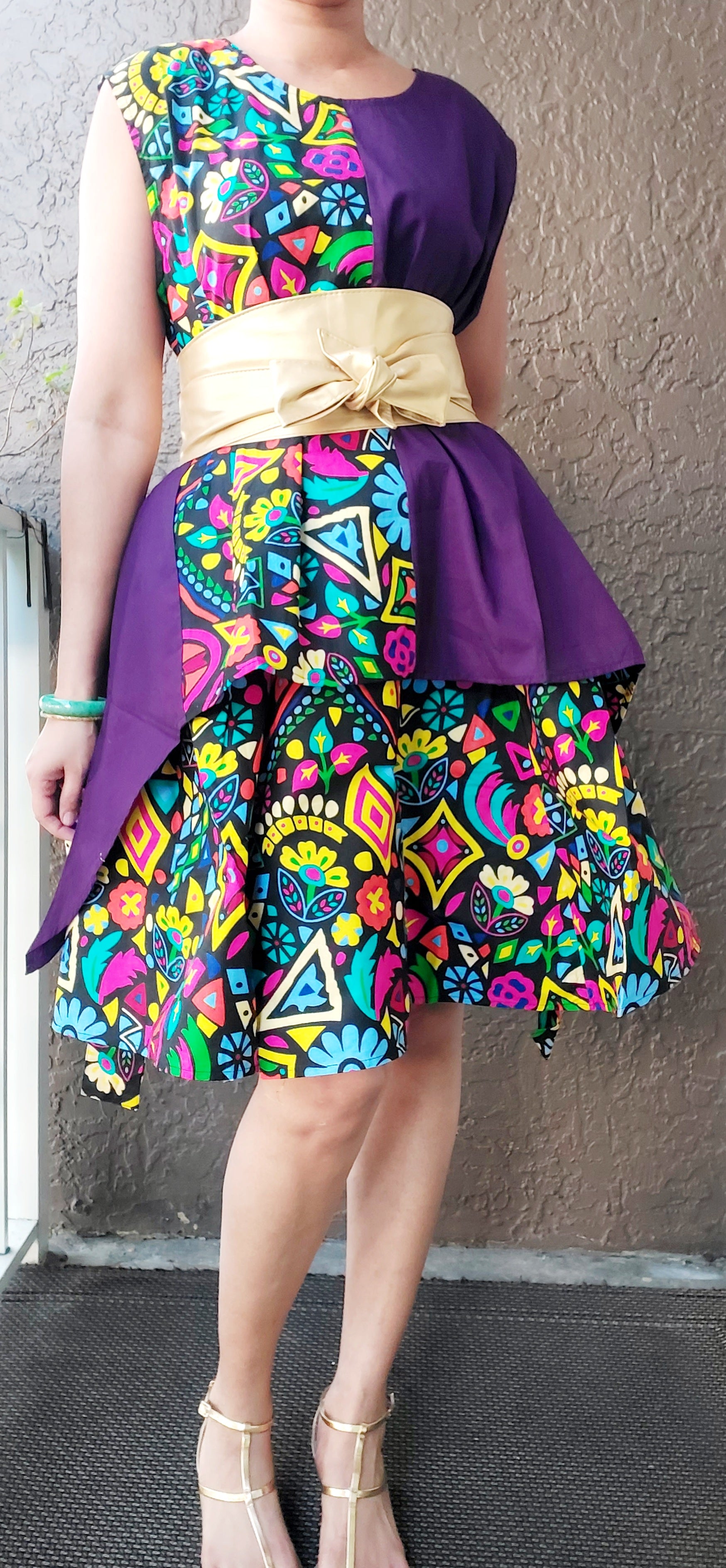 Women Short  Skirt & Blouse Set-Purple