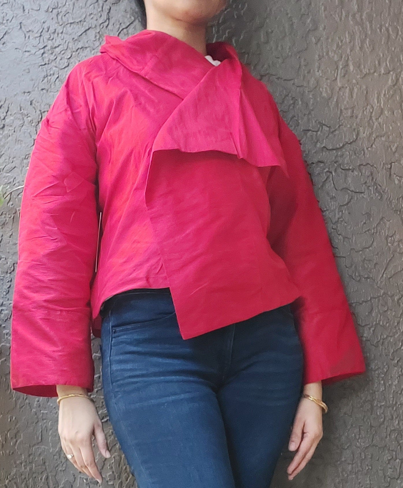 Faux Silk Crop Jacket/Blazer 20651