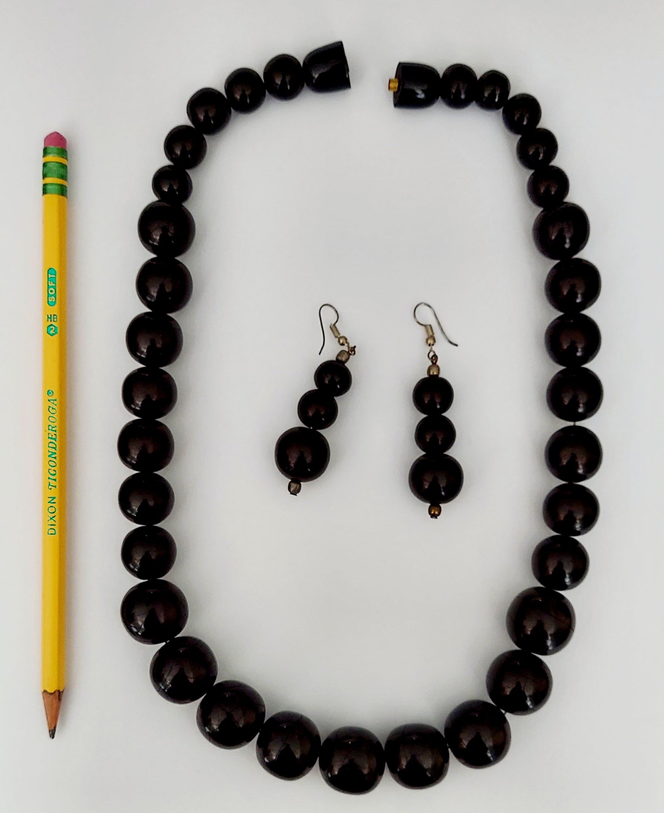 Wooden bead Necklace & Earrings Set