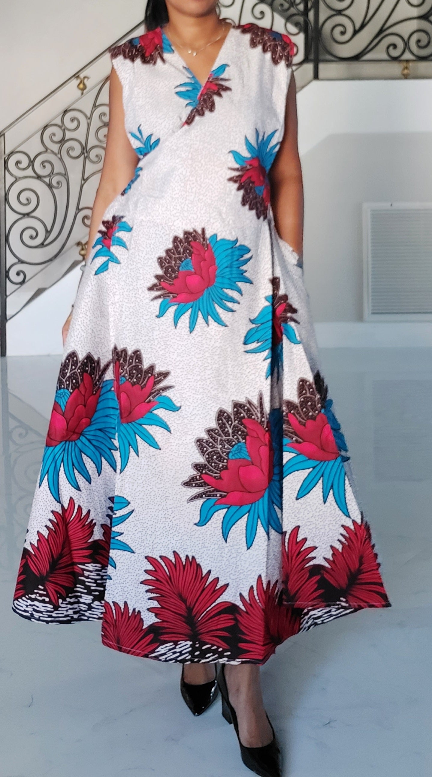 1045-Sleeveless Wrap Dress Z