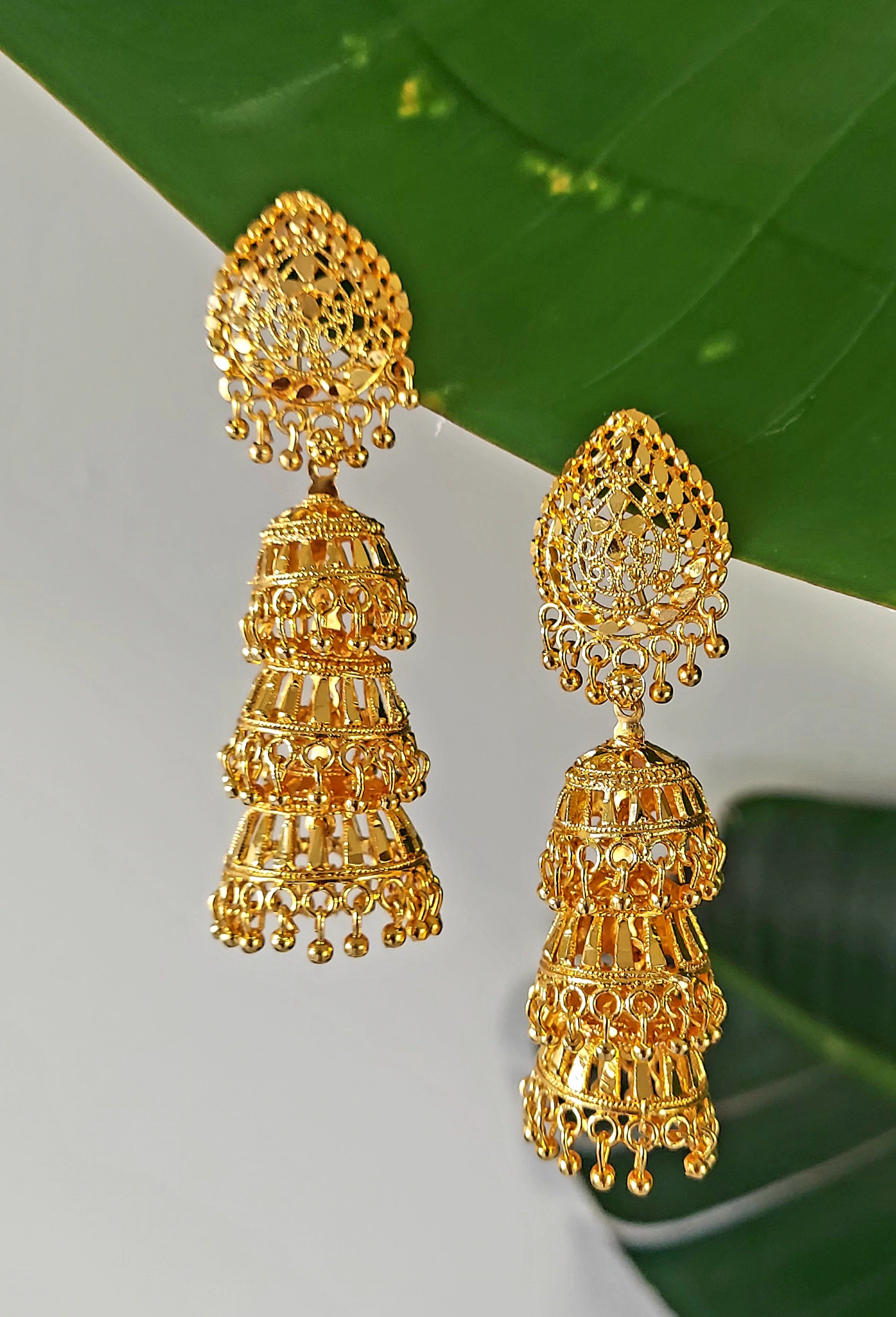 Gold  Jumka Earrings C