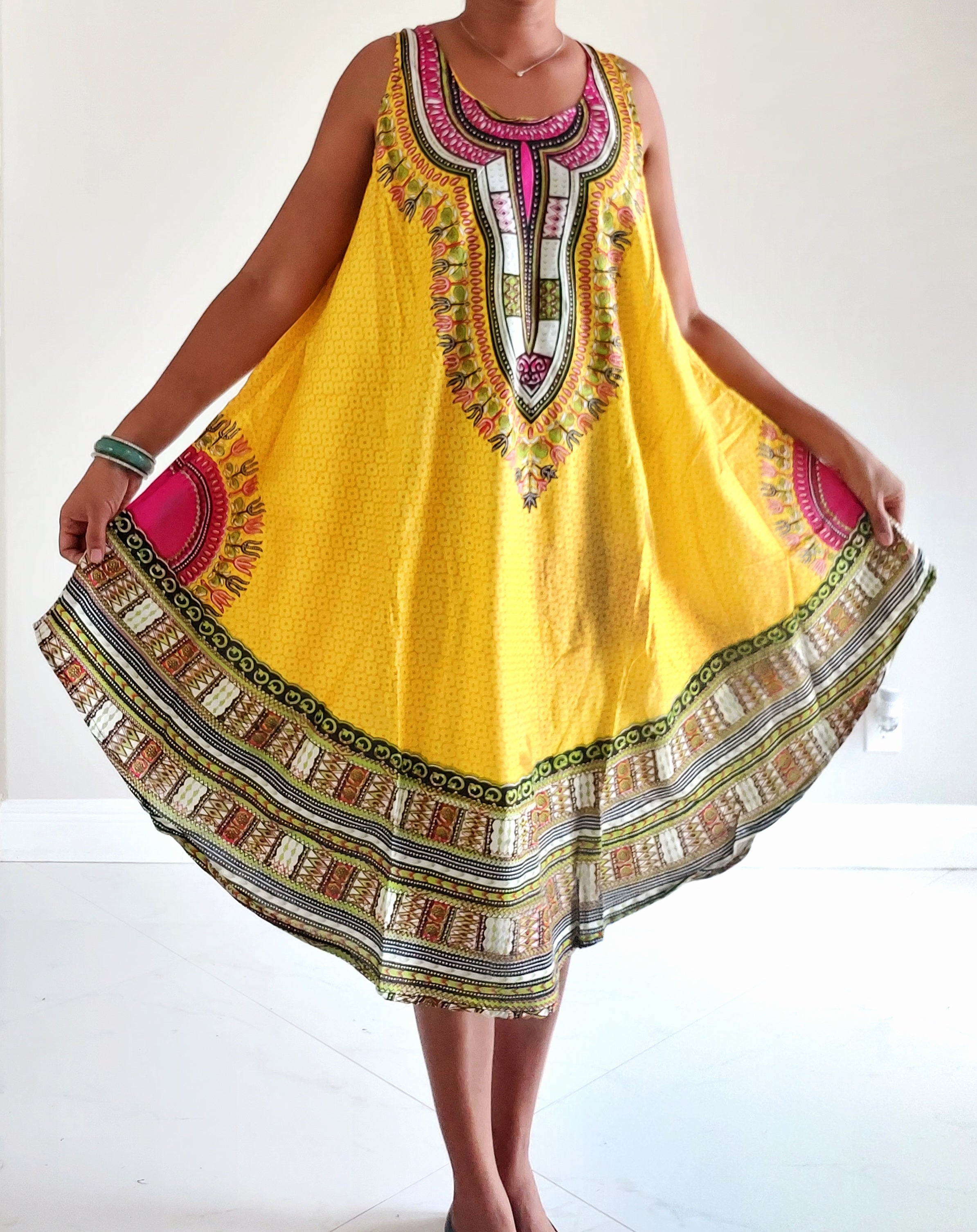 Umbrella Dress/Dashiki Print