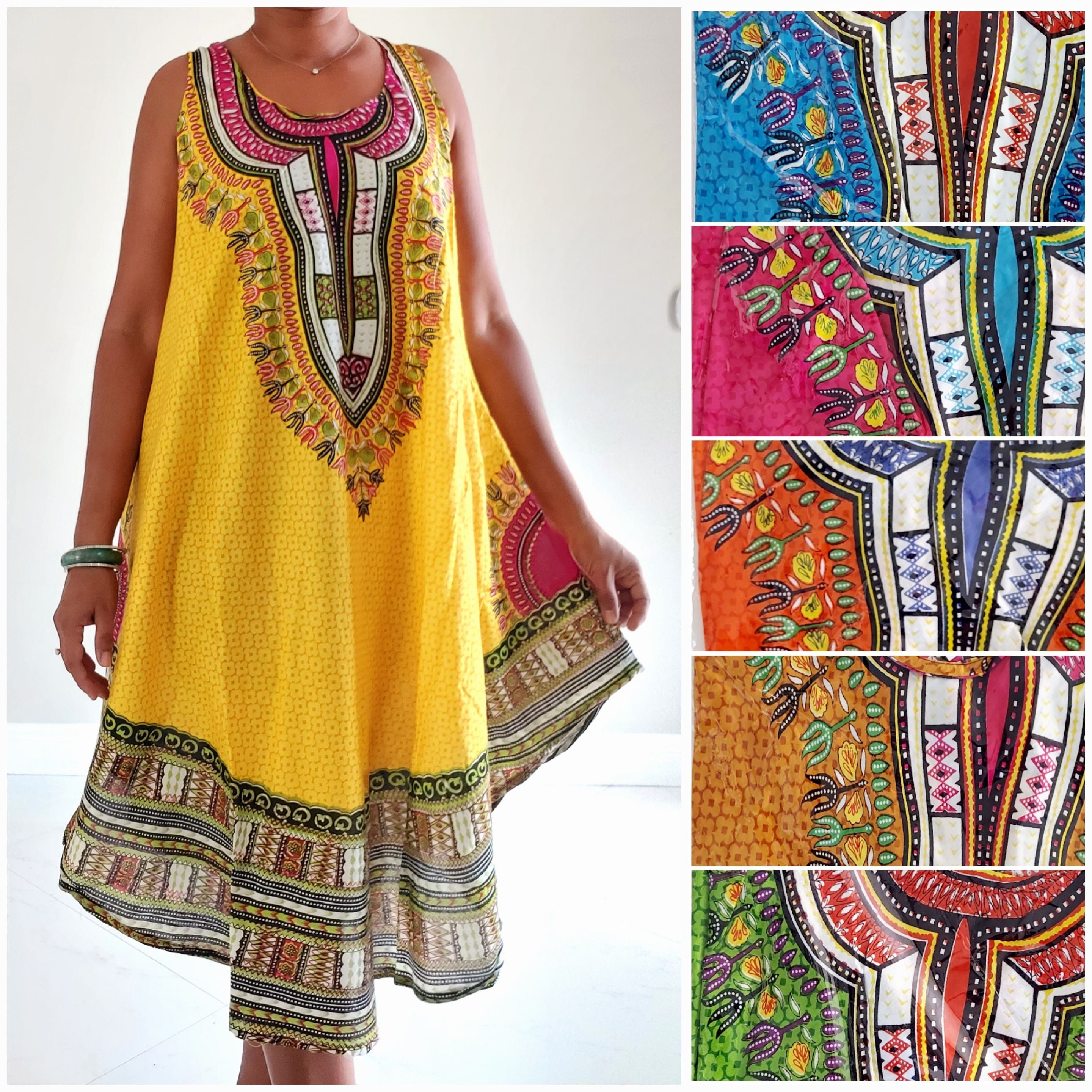 Umbrella Dress/Dashiki Print