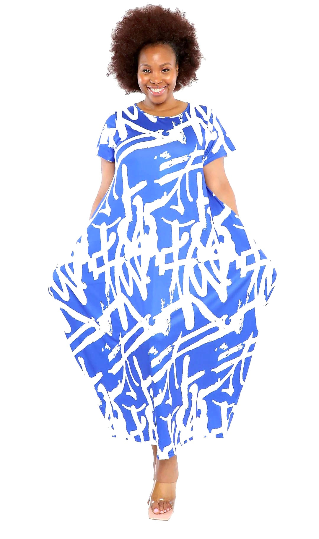 Woman Bubble  Dress 21040 Blue