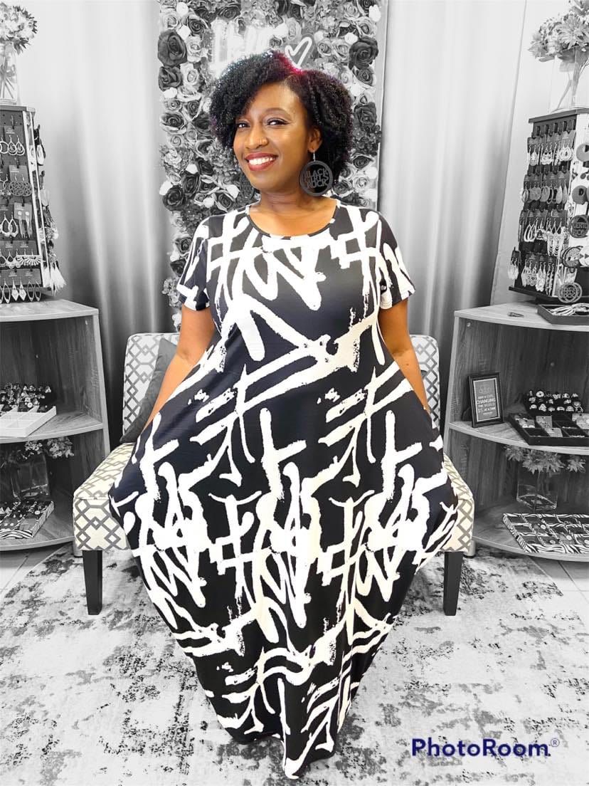 Woman Bubble Dress 21040 Black India Batik Woman Bubble Dress 21040 Black India Batik