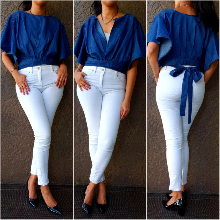 AN607 Denim Crop Top