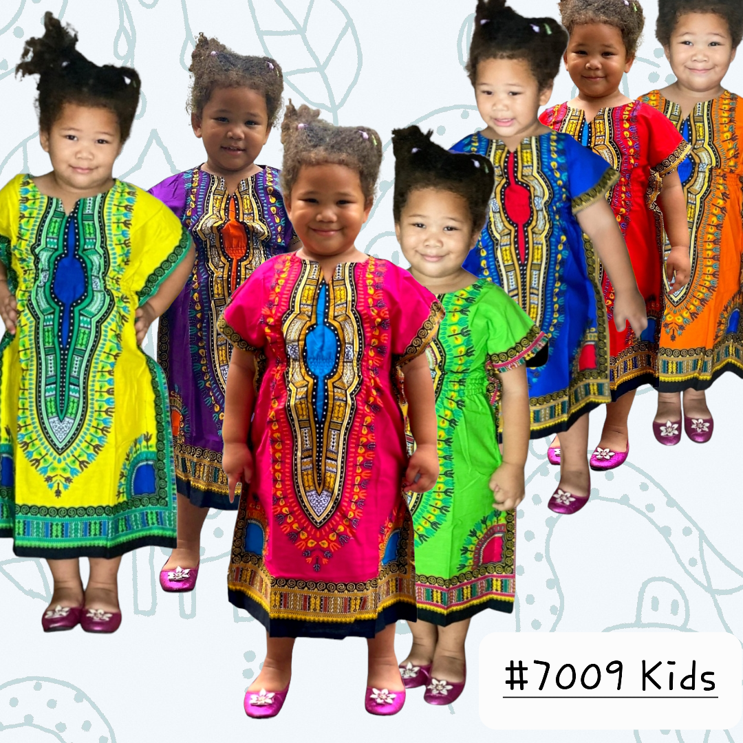 Girls Kaftan Dress-Traditional Dashiki- 9007