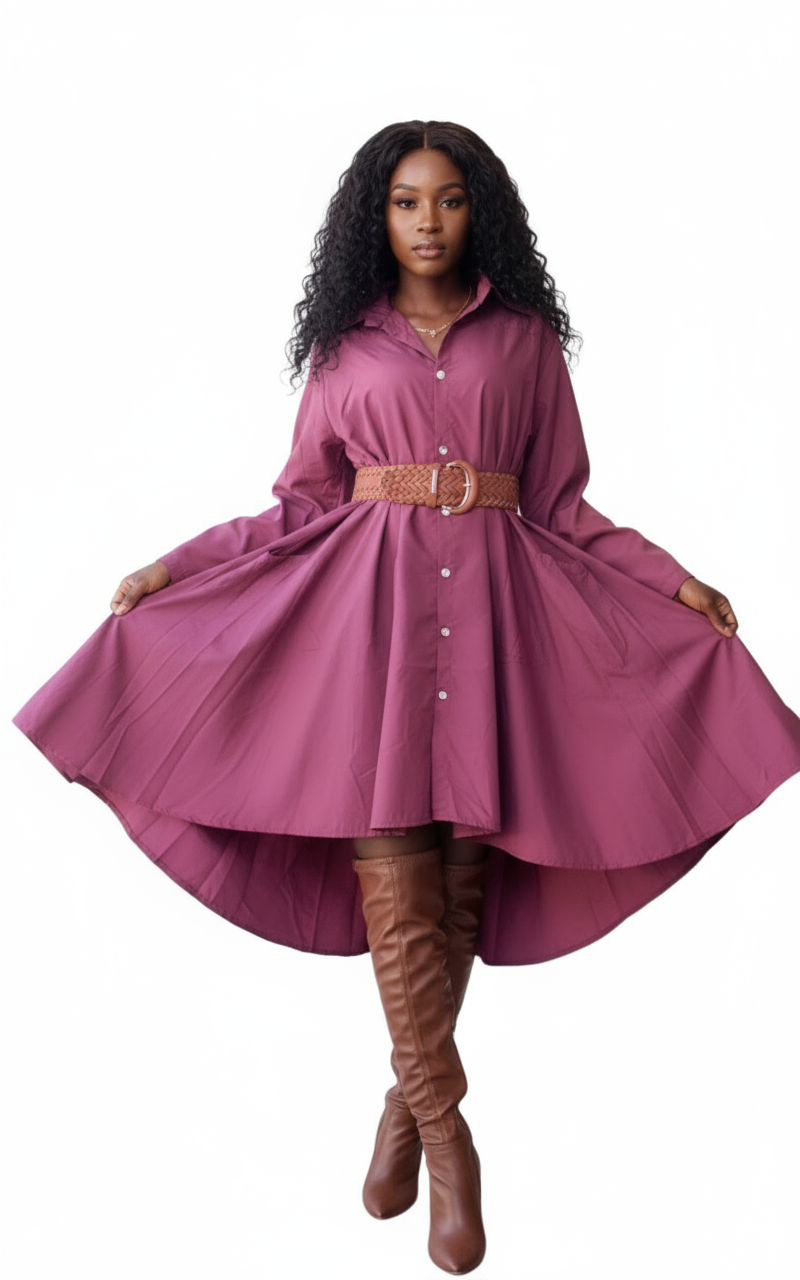 Swing Dress -Burgundy- AA18666