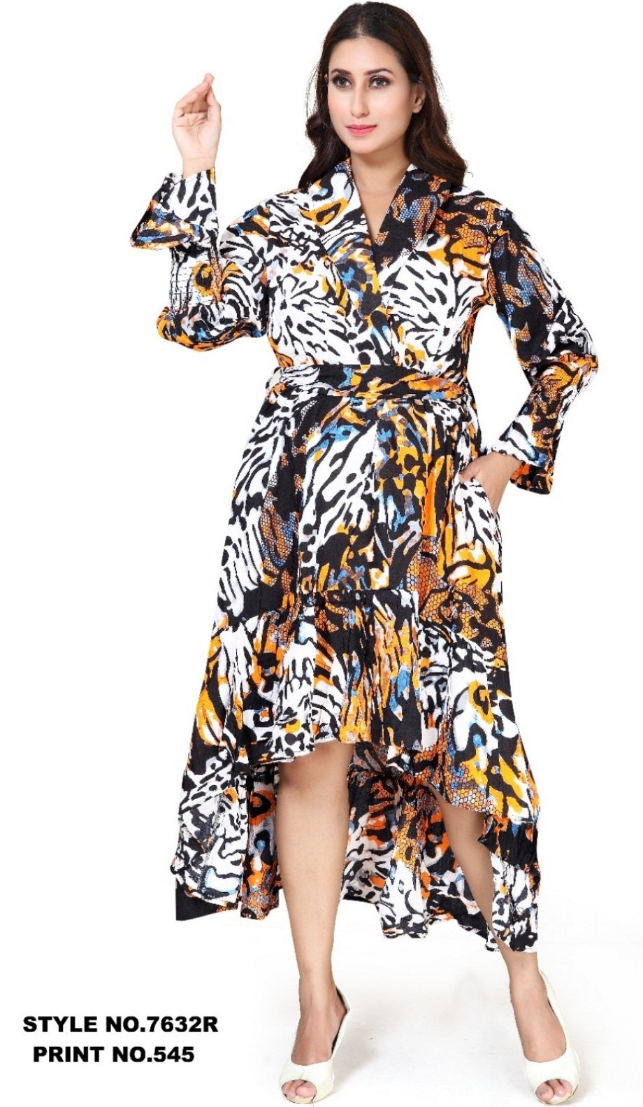 Hilo Printed Wrap Dress - 7632R