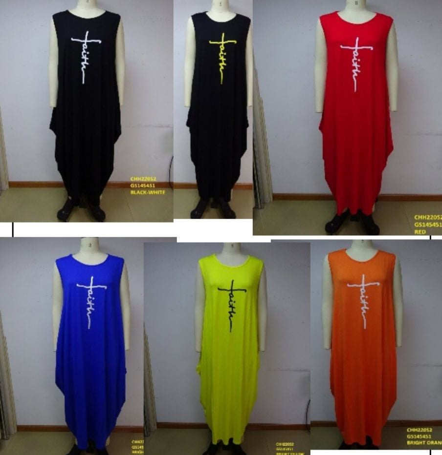 Women Sleeveless Long Bubble Jersey  Dress/ / Solid Black/Faith