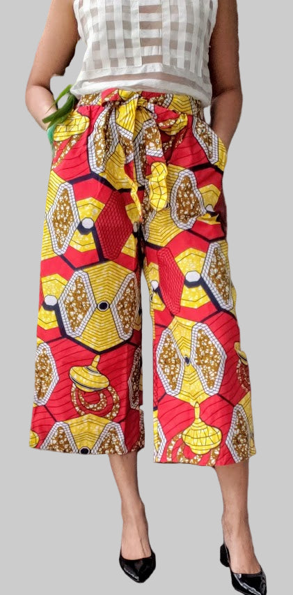#2675 Women African  Printed Capri Pant