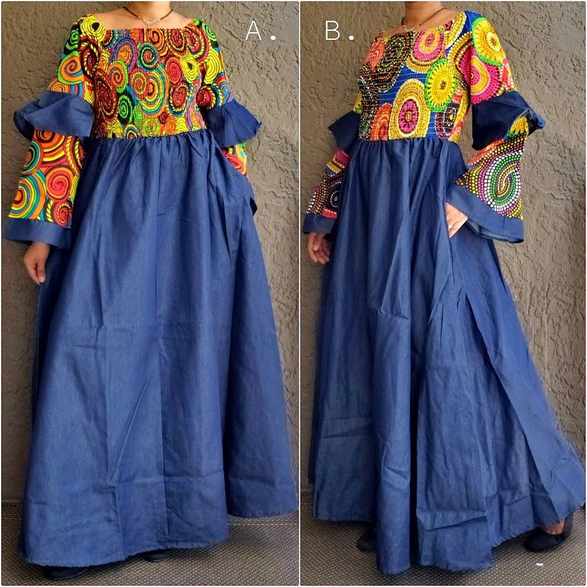 #9006 LONG DENIM DRESS WITH LONG SLEEVES
