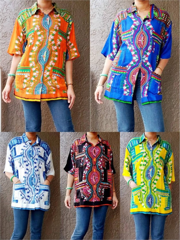 Short Sleeve Dashiki Shirt-AA-363